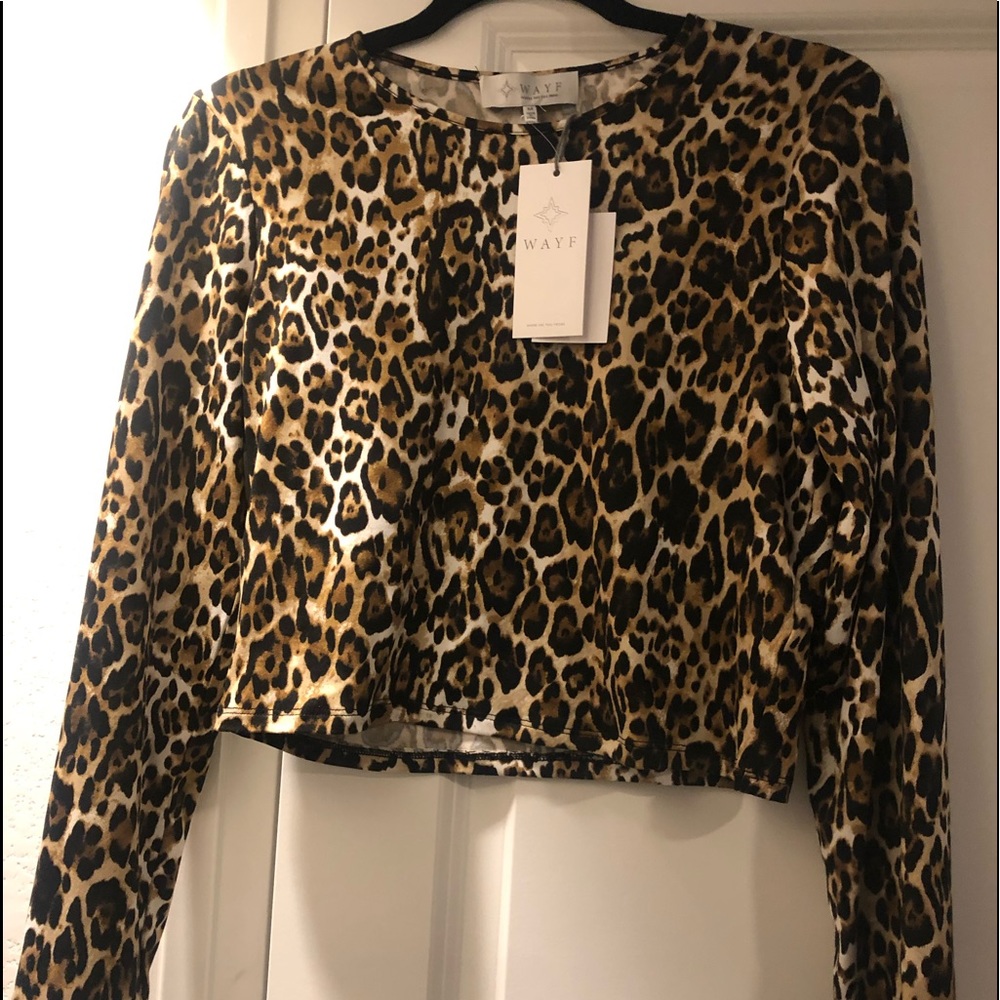 Wayf Animal Print Crop Top